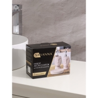 Набор аксессуаров для ванной комнаты Доляна &laquo;Вуду&raquo;, 3 предмета (мыльница, дозатор для мыла, стакан), цвет молочный