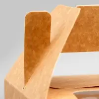 Коробка для 4 капкейков, крафт 16&times;16&times;14 см