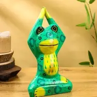 Сувенир интерьерный &laquo;Лягушка-йог&raquo;, 15&times;8&times;25 см, дерево