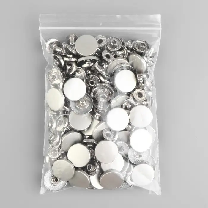 Кнопка установочная, Альфа (S-образная), d=17 мм, цвет серебряный матовый