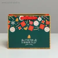 Пакет подарочный новогодний ламинированный &laquo;Счастья в Новом году&raquo;, MS 23 х 18 х 10 см