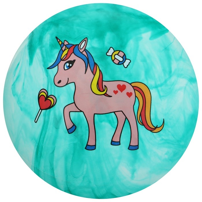 Мяч детский &laquo;Единороги&raquo;, d=22 см, цвет МИКС