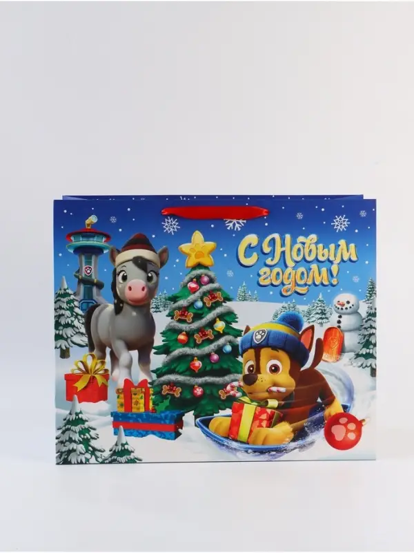 Пакет подарочный &laquo;С Новым годом!&raquo;, Щенячий патруль,  XL 40 &times; 49 &times; 19 см