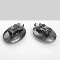 Клипсы &laquo;Вечеринка&raquo; овалы, цвет серый в сером металле