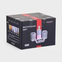 Набор для ванной "Блэк" 3 предмета (дозатор, стакан, мыльница)