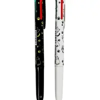 Ручка шариковая многоцветная, автоматическая 4 цвета, корпус с рисунком, МИКС