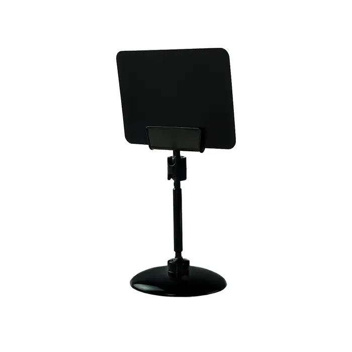 Ценникодержатель на круглой подставке, пластик, ножка 5 см, 5&times;5&times;9 см, цвет чёрный