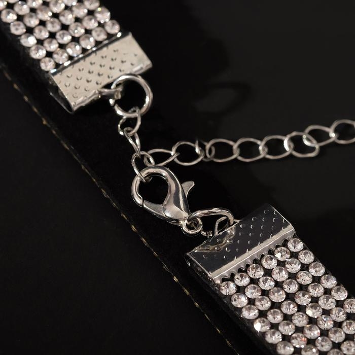 Чокер &laquo;Грация искр&raquo;, тонкий, цвет черно-серебряный, L=30 см