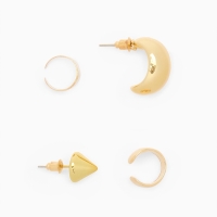 Набор серьги и каффы 4 шт. &laquo;Фигуры&raquo; объёмные, цвет золото