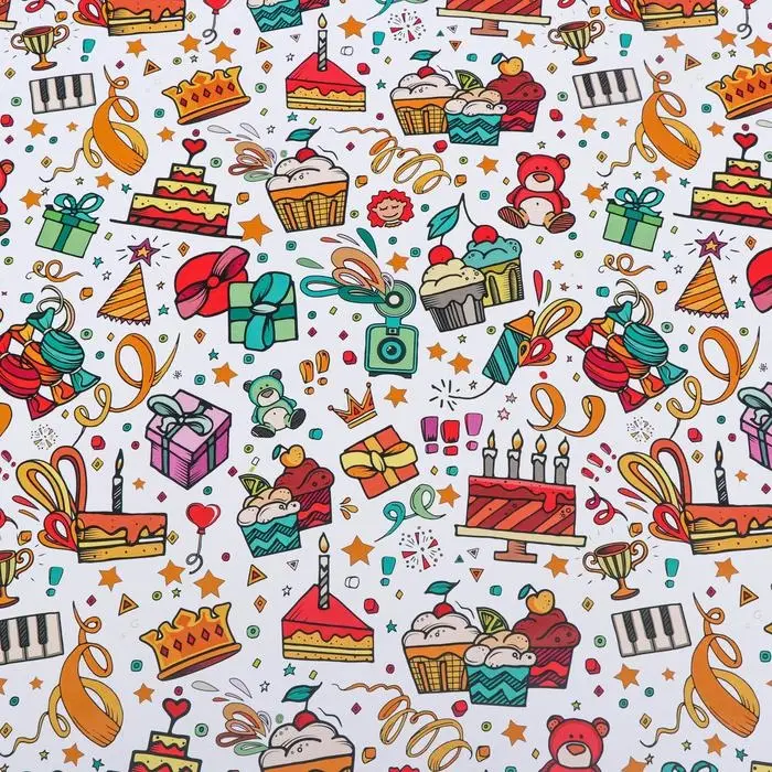 Бумага упаковочная глянцевая &laquo;Угощения&raquo;, 70&times;100 см