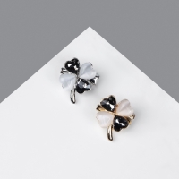 Брошь &laquo;Клевер&raquo; кошачий глаз, МИКС(неделимая фасовка 12 шт., цена за шт.)