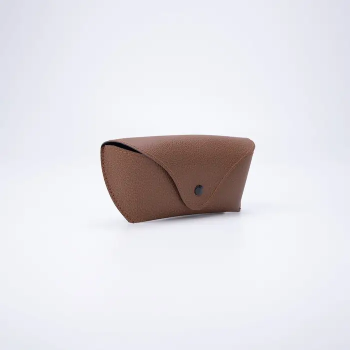 Футляр для очков на кнопке, 16 х 3,5 х 6,5 см, коричневый