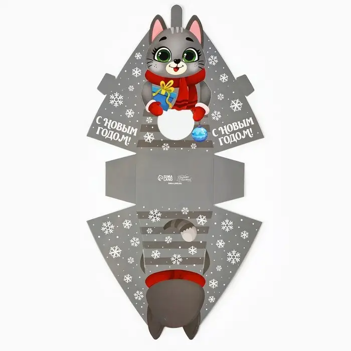 Коробка складная с окном &laquo;Котик&raquo;, 9 х 15.6 х 6 см