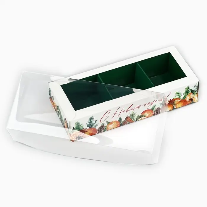 Коробка под 3 конфеты с ячейками &laquo;Аромат праздника&raquo;, 14.5 х 6 х 3 см