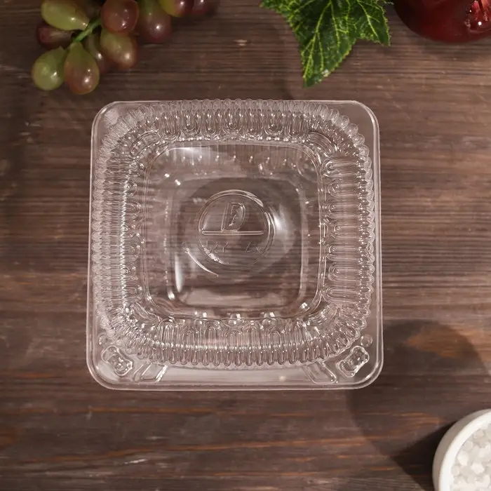 Контейнер одноразовый с неразъёмной крышкой ИП-9НАВ, пластик, 200 мл, 13&times;13&times;6 см, прозрачный