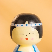 Деревянная кукла кокеши "Анеко" 9х9х21 см