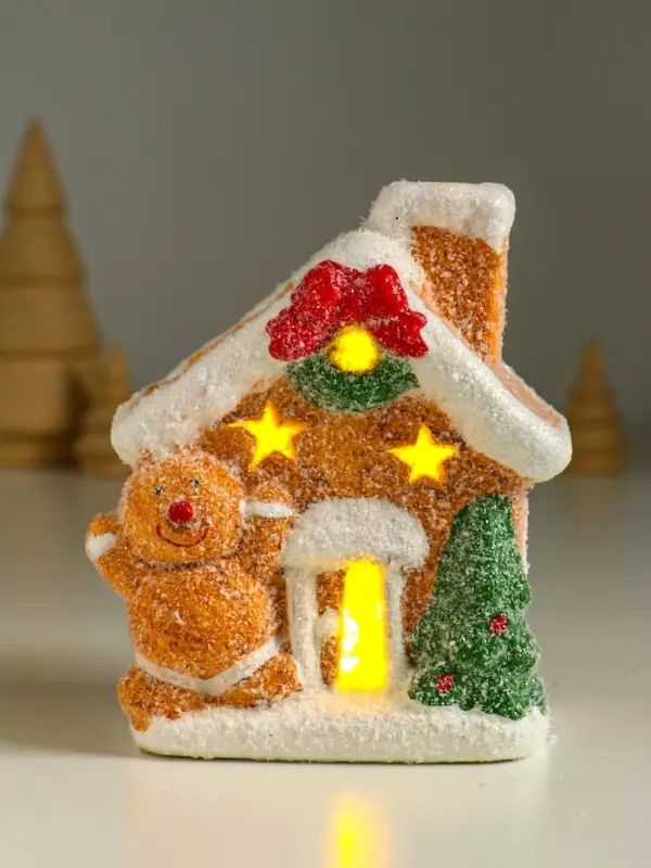 Сувенир керамика свет "Пряничка у домика" МИКС 8,5х6х11,5 см