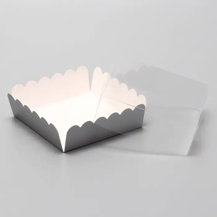 Коробка для печенья, серебряная, 9 х 9 х 3 см