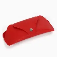 Футляр для очков , 16*3*6,3 см, кнопка, красный