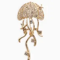 Брошь "Медуза", цвет белый в золоте