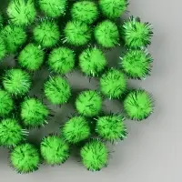 Детали для декора &laquo;Бомбошки с блеском&raquo;, набор 50 шт., размер 1 шт. &mdash; 1,5 см, цвет зелёно-золотой