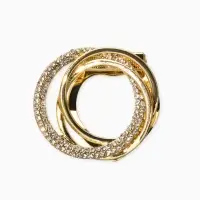 Зажим для платка "Узоры" круг, цвет белый в золоте