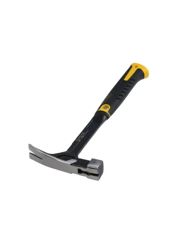 Молоток-гвоздодер ТУНДА ПРОФИ, цельнокованый, квадратный боек с магнитом, 2К рукоятка, 600 г   10777