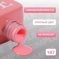 Гель лак для ногтей &laquo;SIMPLE&raquo;, 3-х фазный, 10 мл, LED/UV, цвет (187)