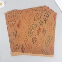 Бумага для скрапбукинга крафт "Листья" плотность 180 гр 30,5х32 см