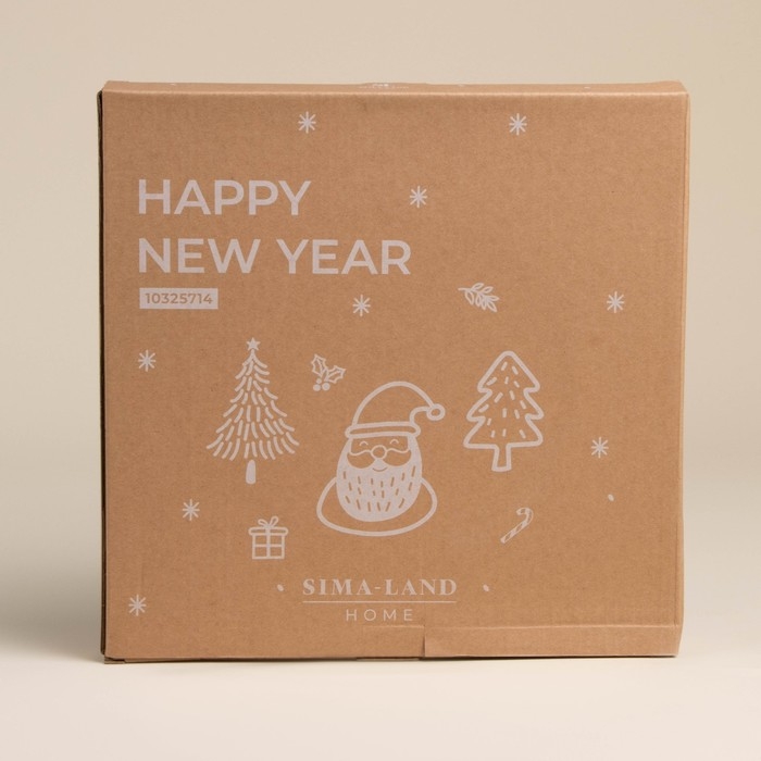 Тарелка новогодняя SL Home &laquo;С Новым Годом&raquo;, d=27 см, керамика, цвет белый