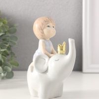 Фигурка керамика &laquo;Малыш на слоне&raquo;, 4.5&times;10.5&times;13 см