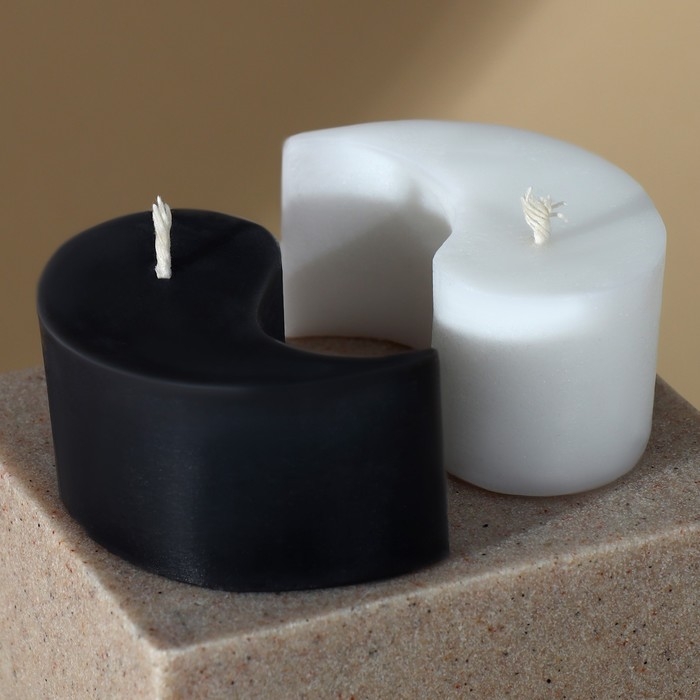 Свеча интерьерная &laquo;Инь-Ян&raquo;, черно-белая