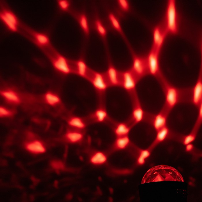 Световой прибор &laquo;Мини диско-шар&raquo; 8 см, реакция на звук, свечение RGB, 5 В