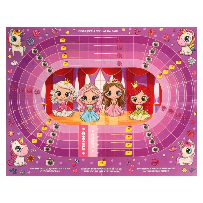 Настольная игра &laquo;Веселые ходилки&raquo; 4 в 1, для девочек