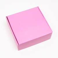 Коробка самосборная, розовая, 23 х 23 х 8 см