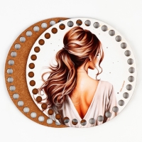 Донышки для вязания 2 в 1 &laquo;Красивая девушка&raquo;, круг 15 см, хдф 3 мм