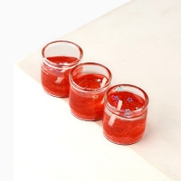 Свечи гелевые новогодние &laquo;С Новым годом!&raquo; на Новый год на Новый год, 3 шт, красные, 2,5 х2,5 х 2,5 см