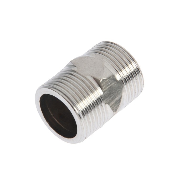 Ниппель ZEIN, 3/4", наружная резьба, нержавеющая сталь, фасовка 100 шт.