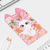 Чехол для бейджа &laquo;Котик в цветах&raquo;, 11,6 х 6,6 см