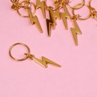 Пирсинг для волос &laquo;Молния&raquo;, 4,1 &times; 1,3 см, 10 шт, цвет золотистый