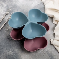 Менажница Доляна &laquo;Сердечки&raquo;, 3 секции, 23&times;21,5 см, цвет МИКС