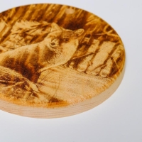 Доска из массива кедра &laquo;Лиса&raquo;, круглая, 18 &times; 18 см