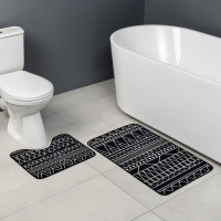 Набор ковриков для ванной и туалета Доляна &laquo;Марокканский&raquo;, 2 шт, 50&times;80, 40&times;50 см, цвет чёрно-белый