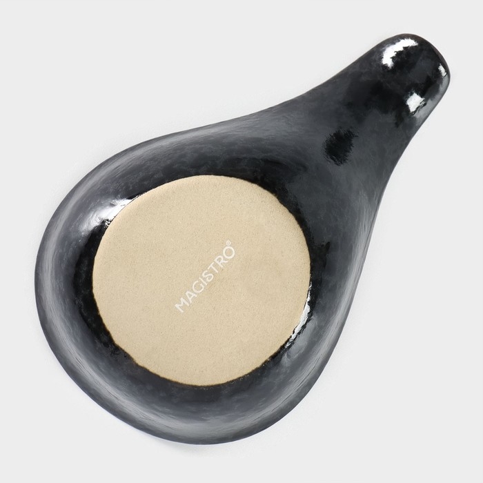 Набор фарфоровых соусников на фарфоровой подставке Magistro &laquo;Ночной дождь&raquo;, 4 предмета: соусник 3 шт 100 мл, подставка 35&times;12&times;1 см, цвет чёрный