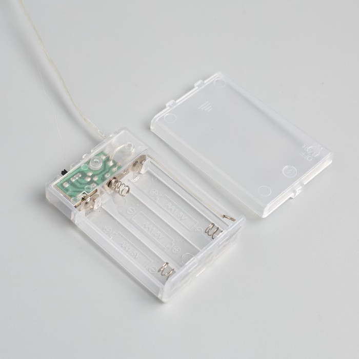 Гирлянда &laquo;Мишура&raquo; 1 м роса, IP20, серебристая нить, 100 LED, 2 режима, батарейки AAх3 (нет в комплекте), свечение мульти