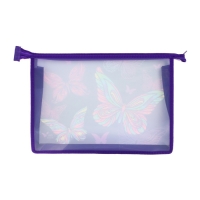 Папка для тетрадей А4, 325 х 230 х 55 мм, молния сверху, пластиковая, ПМ-А4-29 Calligrata "Бабочки"