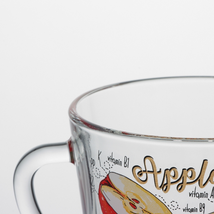 Кружка стеклянная &laquo;Полезные фрукты&raquo;, 200 мл, рисунок МИКС