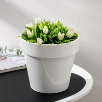 Кашпо для цветов со вставкой &laquo;Порто&raquo;, 2,4 л, цвет белый