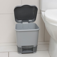 Контейнер для мусора с педалью, 8 л, 24&times;25,5&times;29,5 см, цвет серый