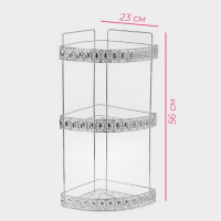 Полка угловая 3-х ярусная Доляна, 23&times;23&times;56 см, цвет хром